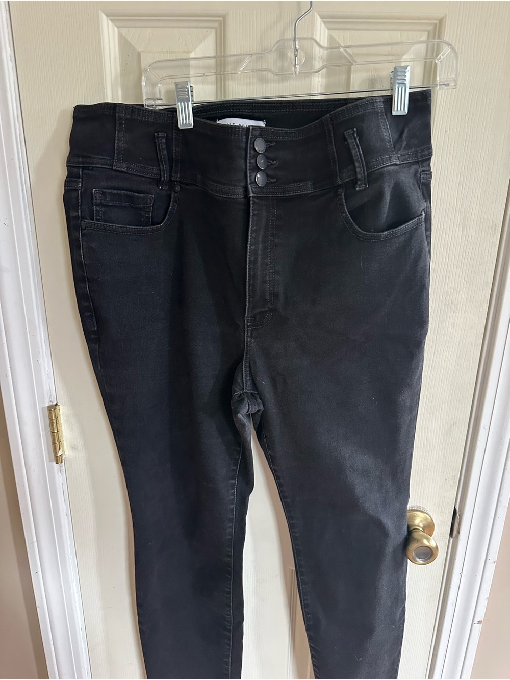 Lane Bryant Black High-Rise Button-Fly Jeans